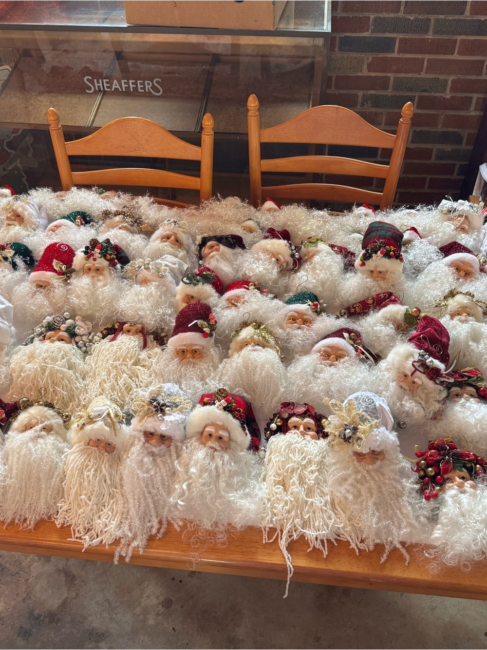64 Santa Head Ornaments - with Beards & Festive Hats